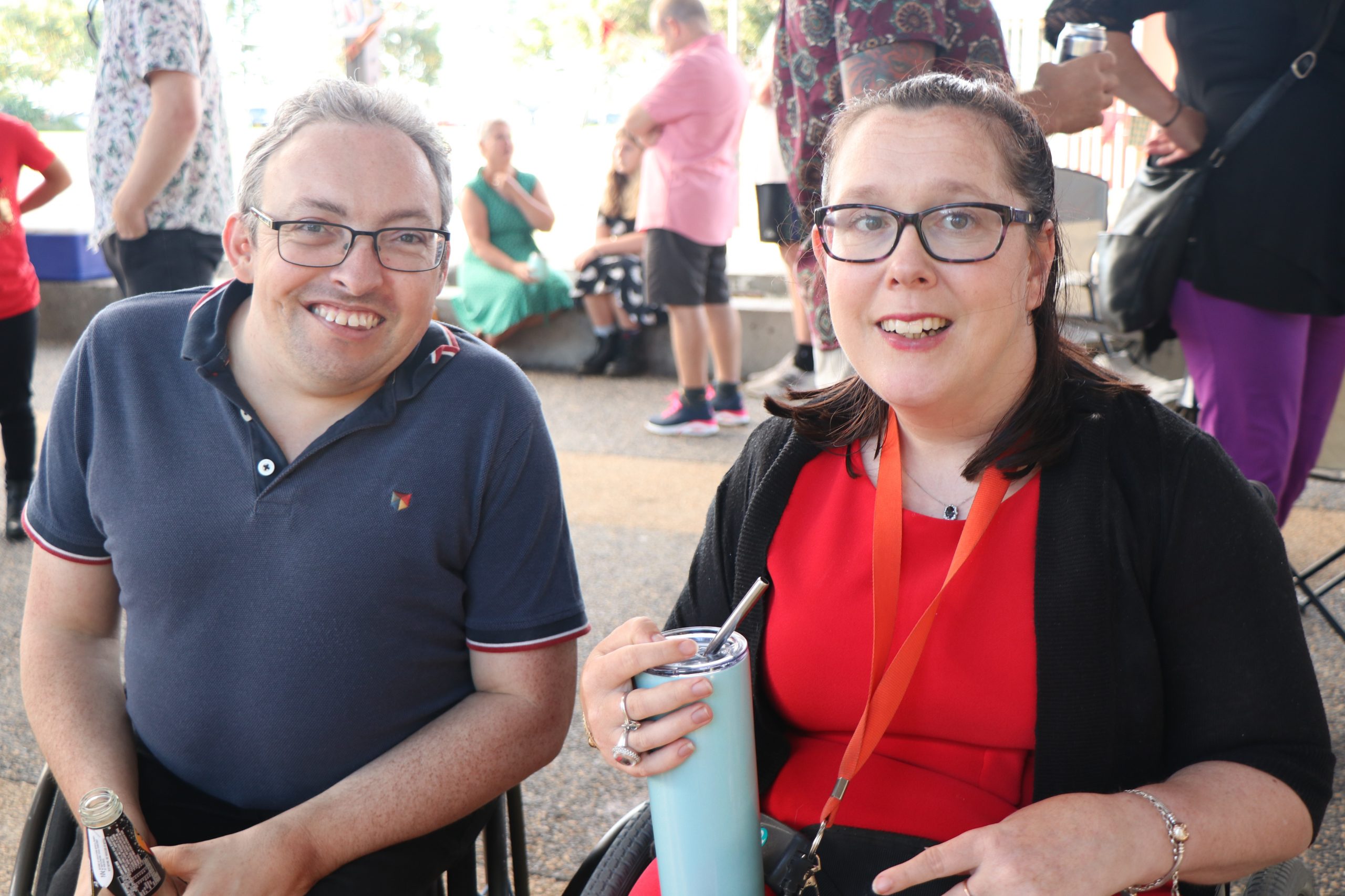 Photo of Dave and Kristy sitting next to each other at the CDAH Christmas Party in 2021